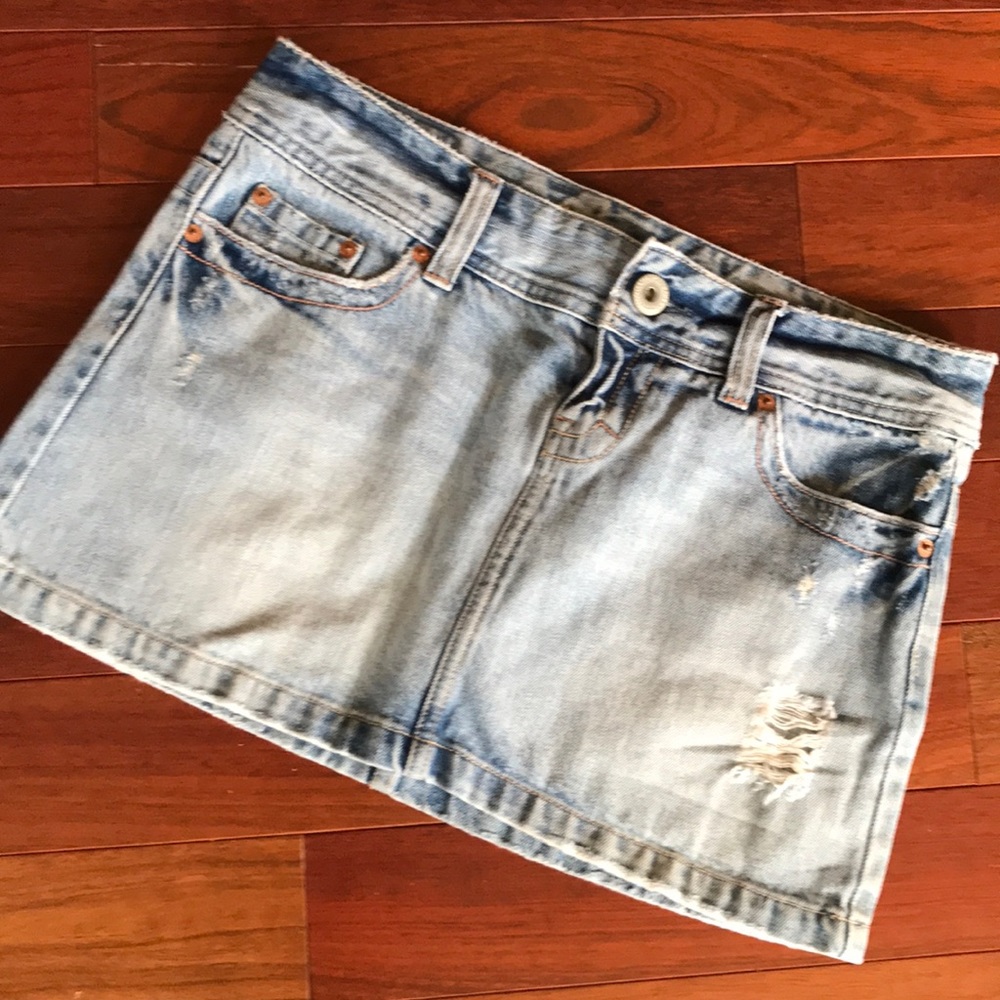 American eagle denim mini skirt